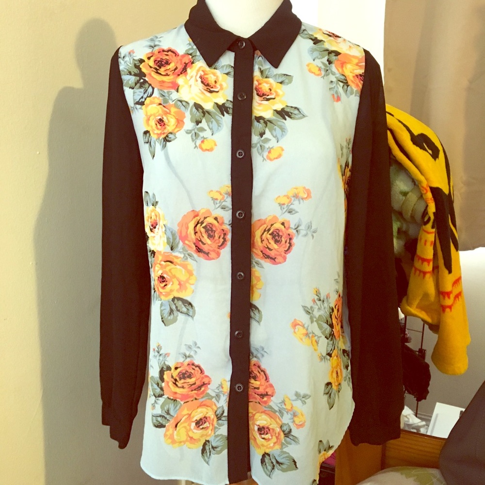 Floral button down shirt